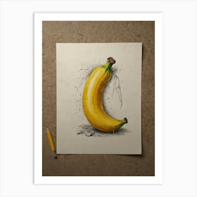 Banana Drawing 1 Art Print