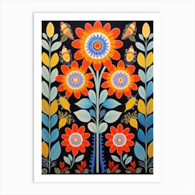 Flower Motif Painting Veronica Flower 2 Art Print