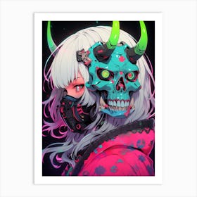 Anime Girl With Horns 5 Art Print