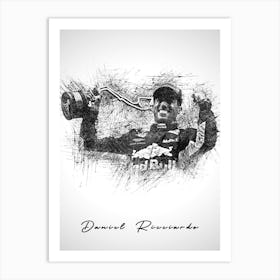 Daniel Ricciardo Driver Sketch Art Print