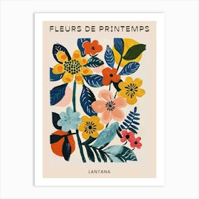Spring Floral French Poster  Lantana 4 Art Print