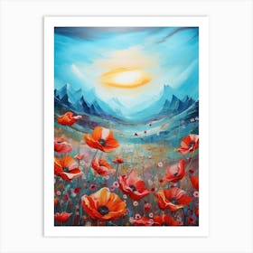 Poppies In The Mountains 1 Art Print