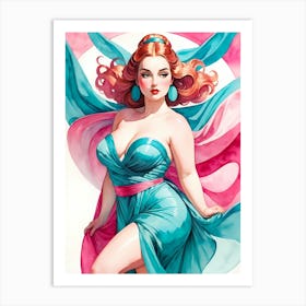 Portrait Of A Curvy Woman Wearing A Sexy Costume (26) Art Print