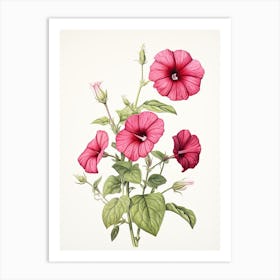 Petunias Flower Vintage Botanical 2 Art Print