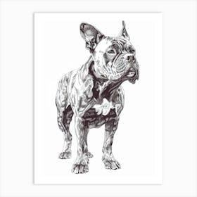 French Bulldog Line Sketch Art Print