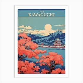 Lake Kawaguchi, Japan Vintage Travel Art 3 Poster Art Print