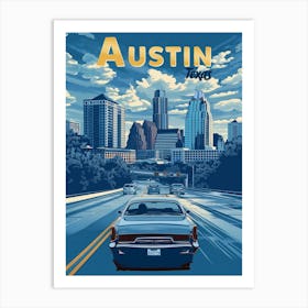 Austin Texas Travel Poster Art Print