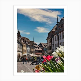 Town Square In France Art Print