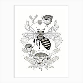 Apis Bee 1 William Morris Style Art Print