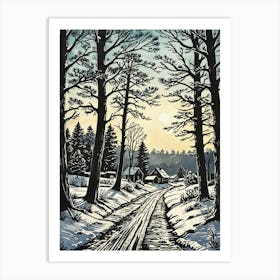 Winter Road 2 Art Print