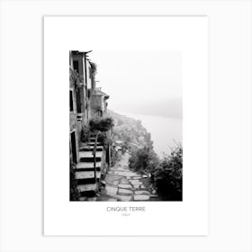 Poster Of Cinque Terre, Italy, Black And White Photo 3 Art Print