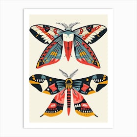 Colourful Insect Illustration Moth 34 Art Print