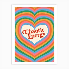 Chaotic Energy 70s Heart Art Print