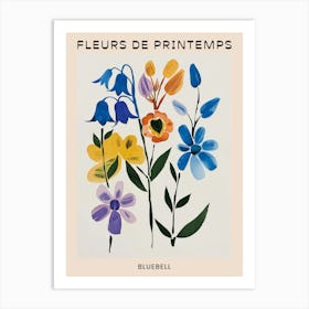 Spring Floral French Poster  Bluebell 2 Art Print