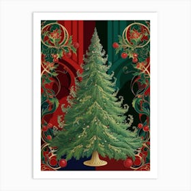 Christmas Tree Style William Morris 2 Art Print