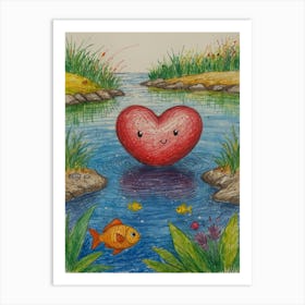 Heart In The Water 2 Art Print