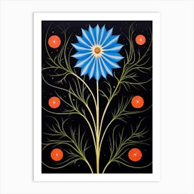 Nigella 5 Hilma Af Klint Inspired Flower Illustration Art Print