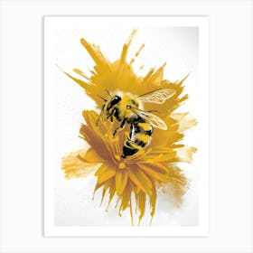 Bee On A Flower 1 Art Print