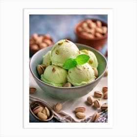 Pistachio Ice Cream Art Print