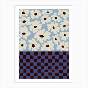 Flowers _checkerboard Art Print