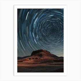 Star Trails In The Desert Art Print