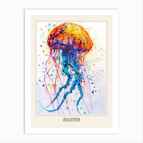 Jellyfish Colourful Watercolour 2 Poster Art Print