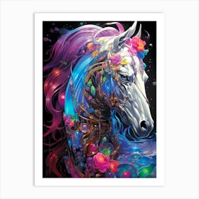 Horse With Flowers 1 Art Print