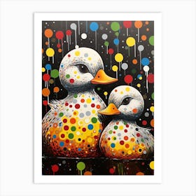 Polka Dot Ducklings 3 Art Print