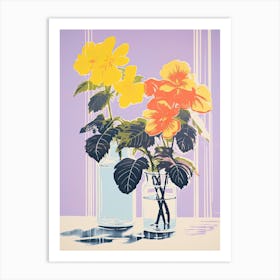 Colourful Flower Still Life Risograph Style 39 Art Print