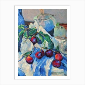 Plum 2 Classic Fruit Art Print