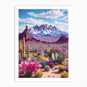 Cactus Desert  Print Art Print
