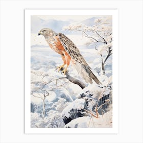 Winter Bird Painting Harrier 2 Art Print