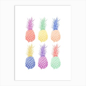 Pineapples Rainbow Art Print