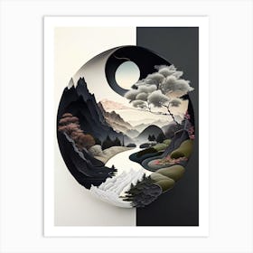 Landscapes 4, Yin and Yang Illustration Art Print
