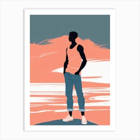 Casual Coral Fashion Stance Art Print