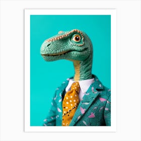 Toy Dinosaur In A Suit & Tie 2 Art Print