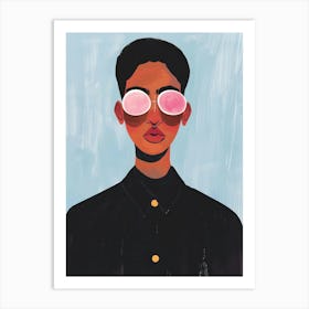 Black Girl With Pink Sunglasses Art Print