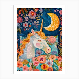 Unicorn Dreaming In Bed Fauvism Inspired 2 Art Print