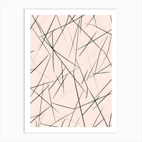 Abstract Lines On A Pink Background Art Print