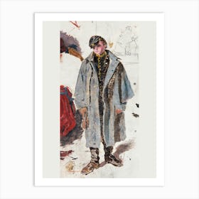 Young Soldier, Sketch Of A Soldier Giving Water To A Wounded Companion (Ca Art Print
