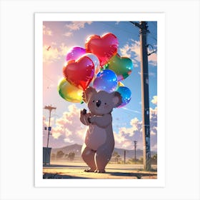 Koala With Balloons 5 Art Print