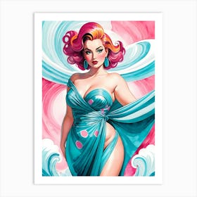 Portrait Of A Curvy Woman Wearing A Sexy Costume (27) Art Print