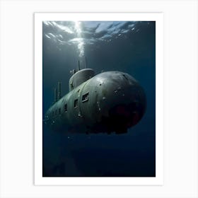 Submarine In The Ocean-Reimagined 31 Art Print