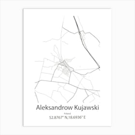 Aleksandrow Kujawski,Poland Minimalist Map Art Print