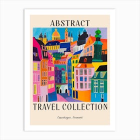 Abstract Travel Collection Poster Copenhagen Denmark 2 Art Print