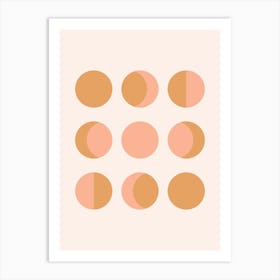 Moon Phases Blush Art Print