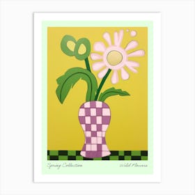 Spring Collection Wild Flowers Green Tones In Vase 2 Art Print