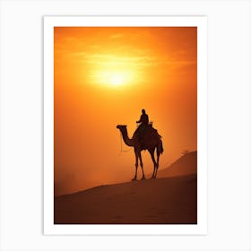 Camel Rider In The Desert Art Print