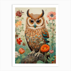 Eastern Screech Owl 2 Detailed Bird Painting Art Print