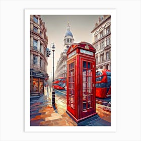 London Telephone Box Art Print